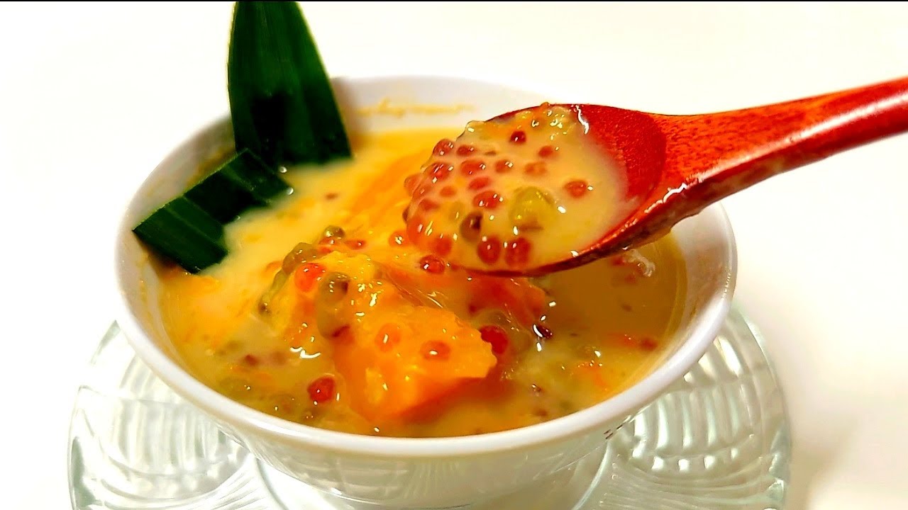 Pumpkin with green bean porridge || Delicious popular Asian dessert