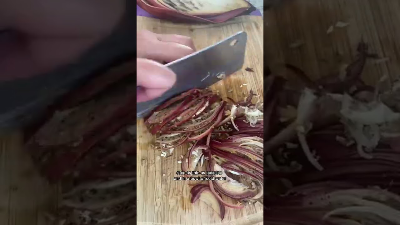 How we cut & clean banana blossoms