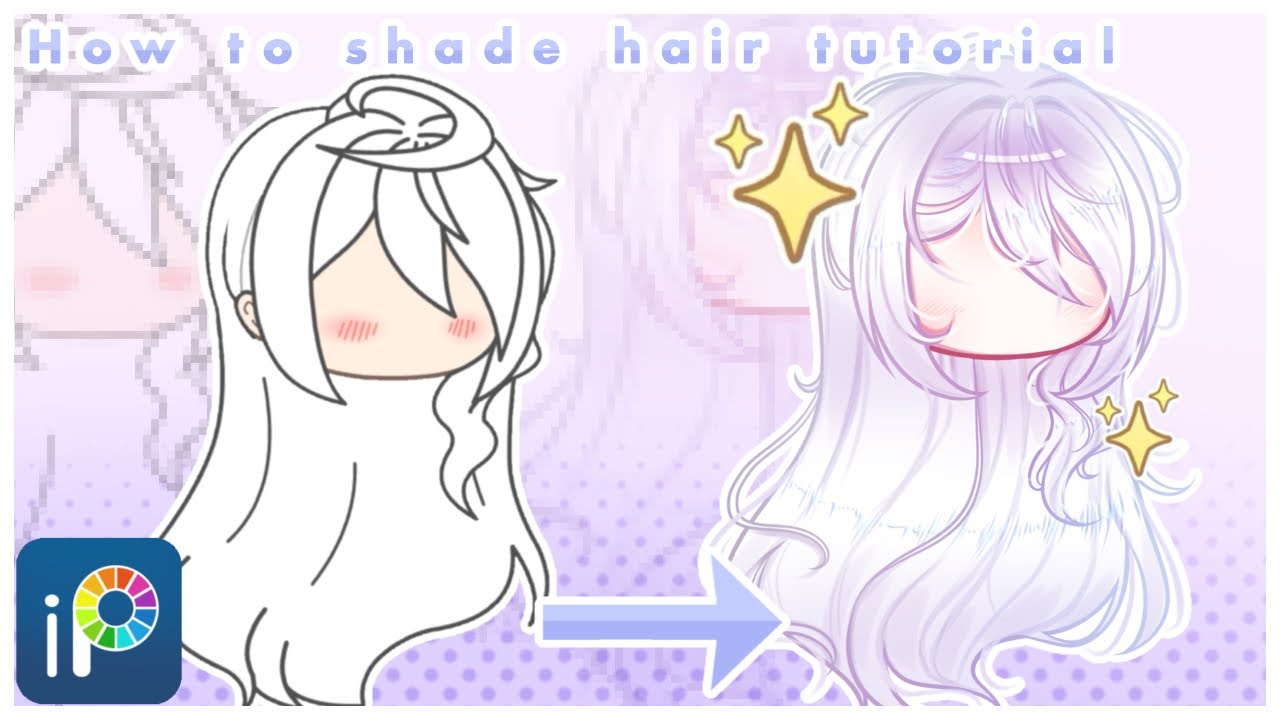 ☁️🫐 || How to shade hair tutorial || Prt.3 { Tutorial x Ibis paint x } 🫐🤍