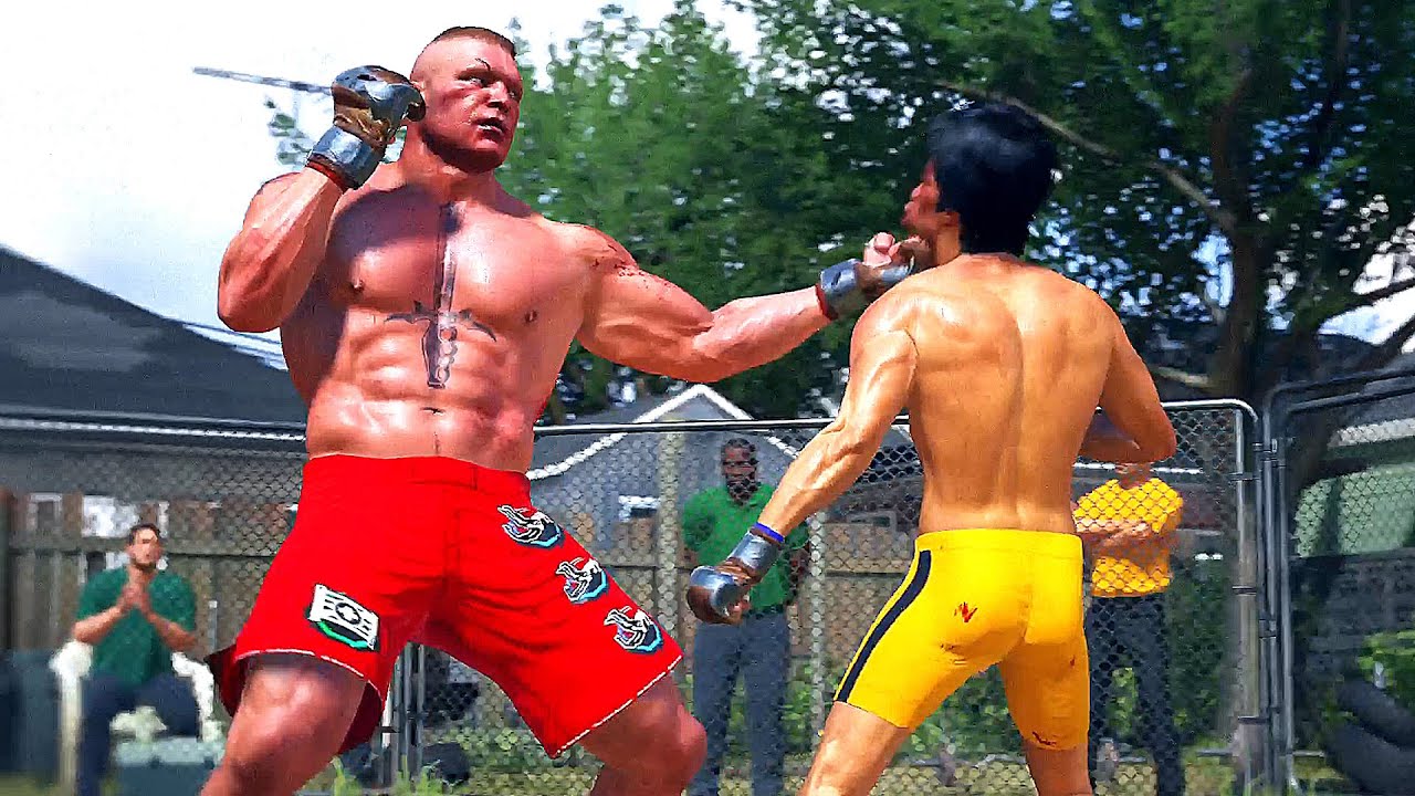 BRUCE LEE vs BROCK LESNAR | UFC 4 | BACKYARD FIGHT