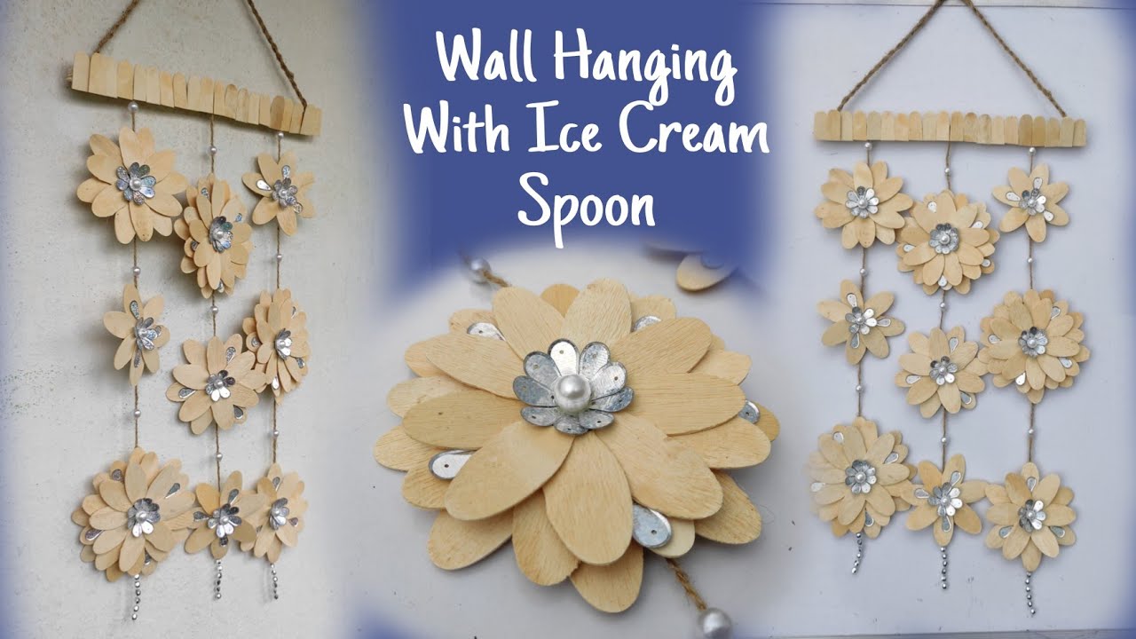 Ice Cream Spoon Craft Idea/Wall Hanging With Icecream Spoons/DIY Spoon Craft Ideas