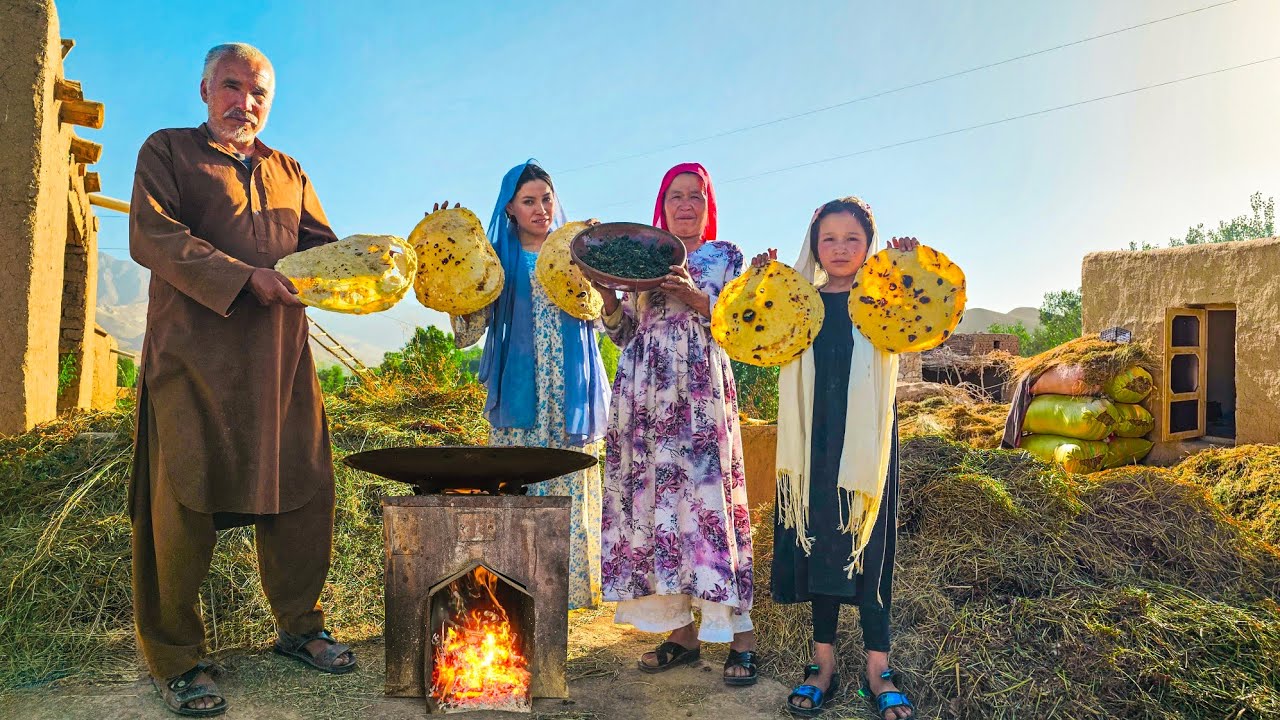 Family Cooking & Eating Together in the Mountains of Bamyan