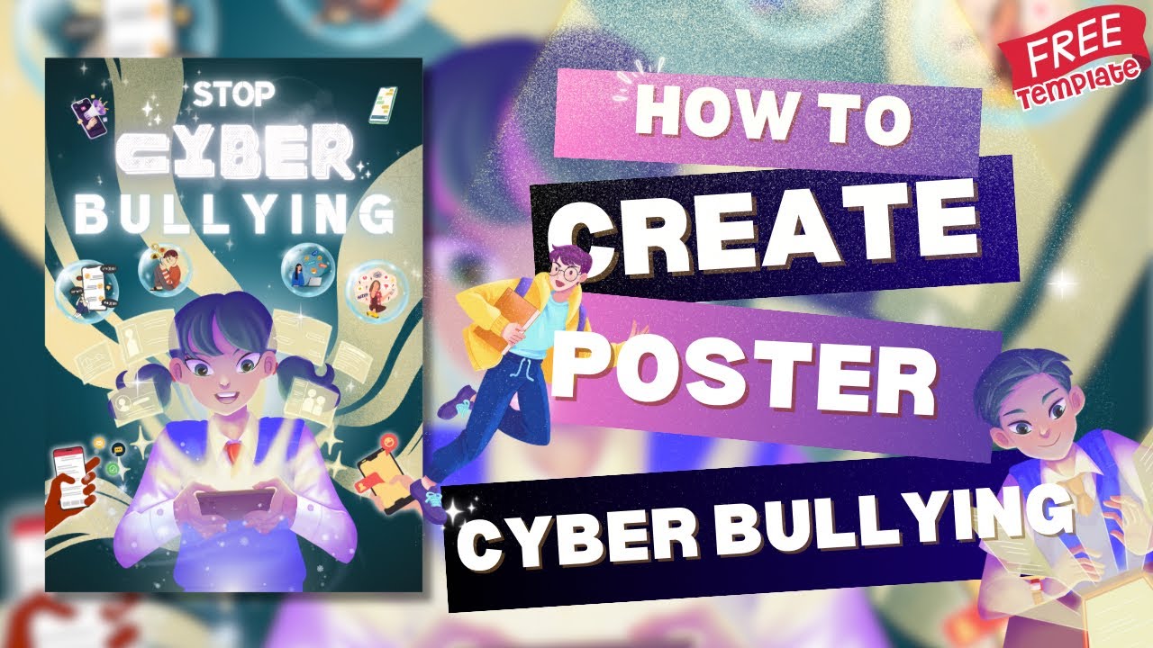 Cara buat poster Stop Bullying Poster di canva 😻🤩✨ Template gratis😻 #canva #stopbully #poster