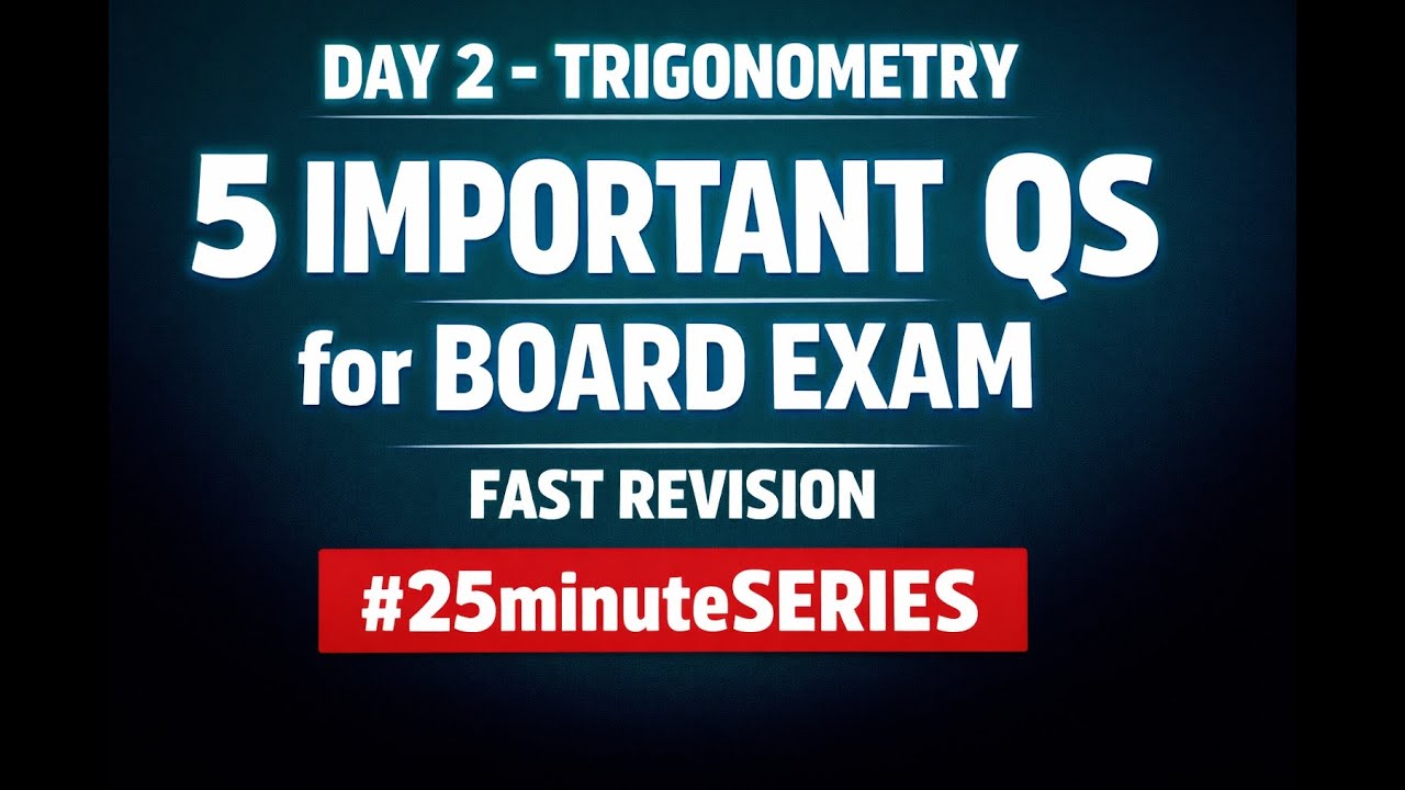 TRIGONOMETRY Class 10 | concept plus 5 important questions for board exam 2026 | NCERT |