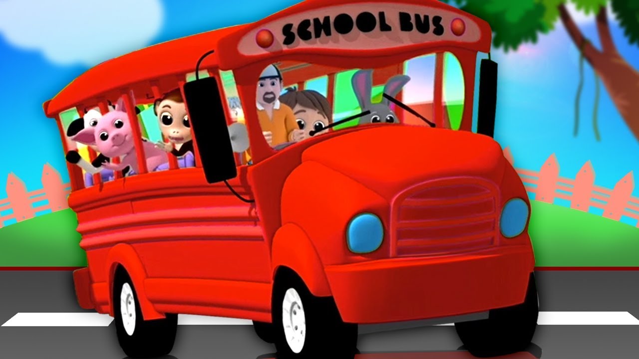 Ruote sul bus | Filastrocche | bus rima per i bambini | 3D Rhymes | Luke Lily | Wheels On the Bus