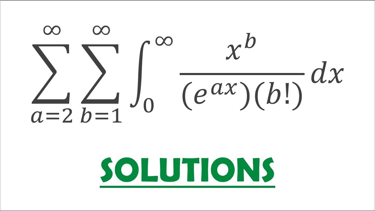 Solution: A Cool Double Summation + Integral Combo