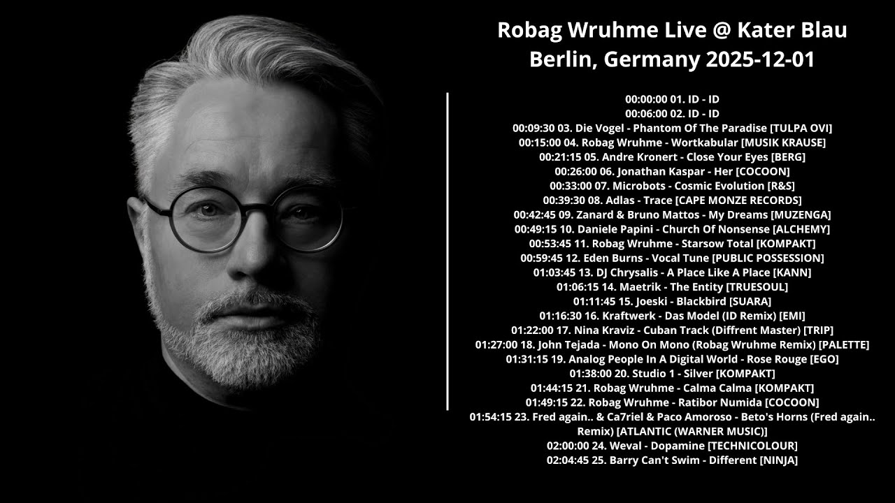 Robag Wruhme Live @ Kater Blau Berlin, Germany 2025-12-01 with tracklist