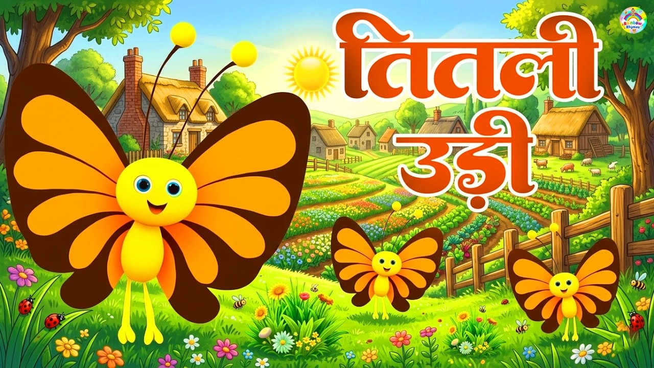 तितली उड़ी - Titli Udi Na Saki | Hindi Rhymes For Childrens | Nursery Rhyme #rainbowrhyme