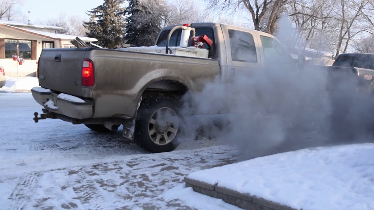 6.0 Powerstroke cold start in -40 not plugged in.