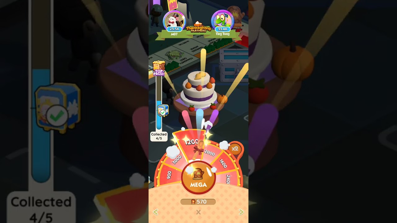 Monopoly go | THANKSGIVING PARTNER Completed 1 slot with my own account 