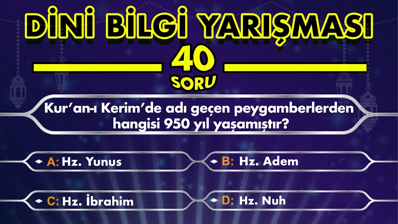 İslami Bilgi Yarışması | Kur’an, Hadisler ve İslami Bilgilerle Dolu 40 Soru! | #shorts #dinisorular