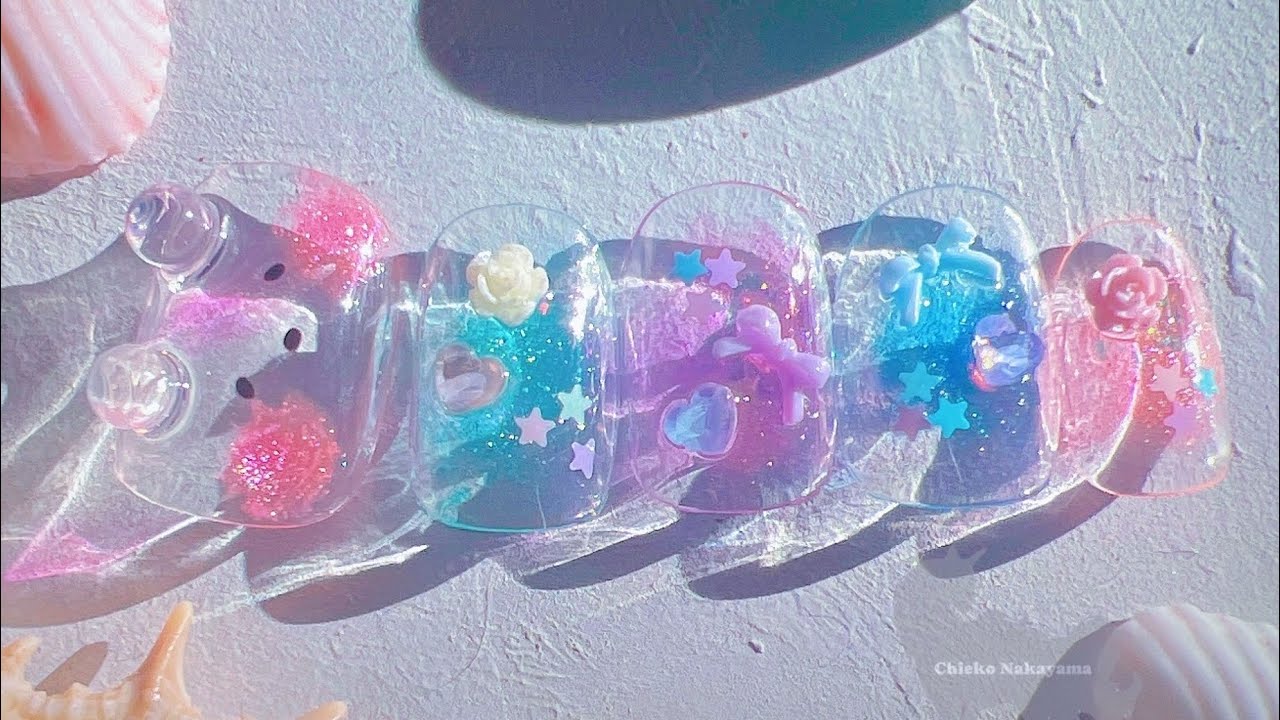 【シンプル♡】横向きどうぶつお顔ネイルとネオンマグ♡