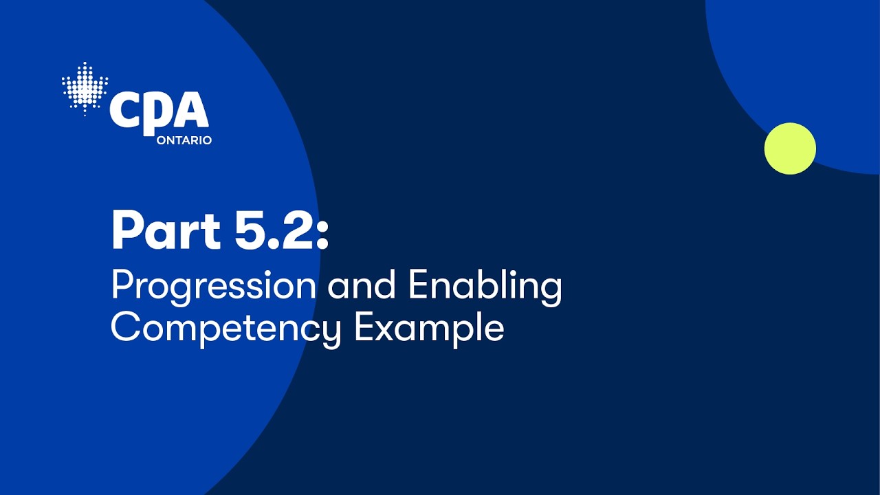 Part 5.2: Progression and Enabling Competency Example