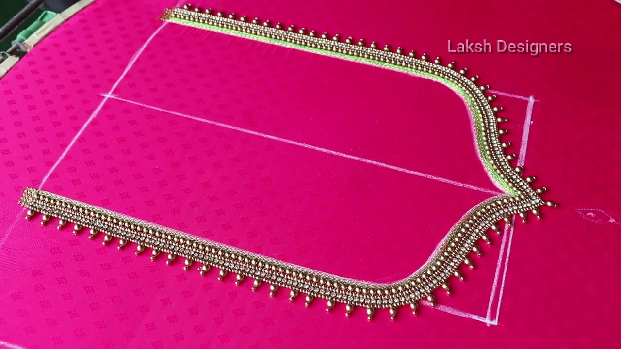 simple aari work neck design for beginners | Rs.1000 - 1500 range aari work front & back neck design