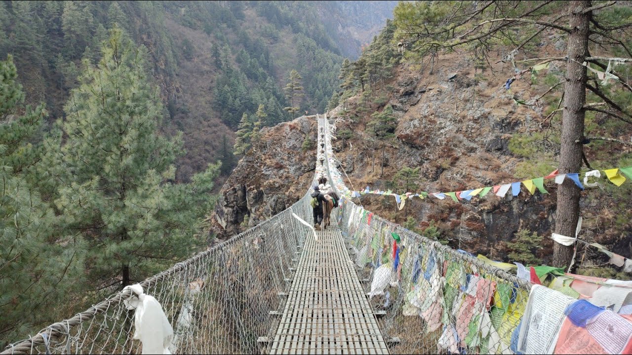 Everest base camp trek's - highest bridge | Dobhan Bridge | Hillary Bridge | Khumbu Nepal