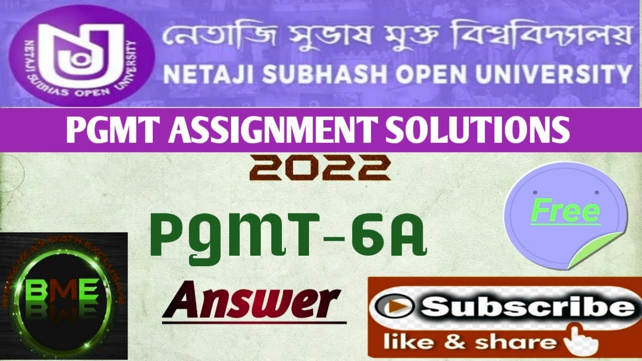 NSOU PGMT-6A assignment answers 2022 |PGMT-6A assignment answers 2022 | PGMT-6A mcq question answer
