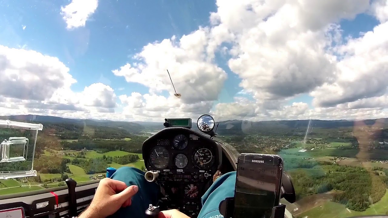 Gliding in a DG505M around Hokksund - Part 1/2