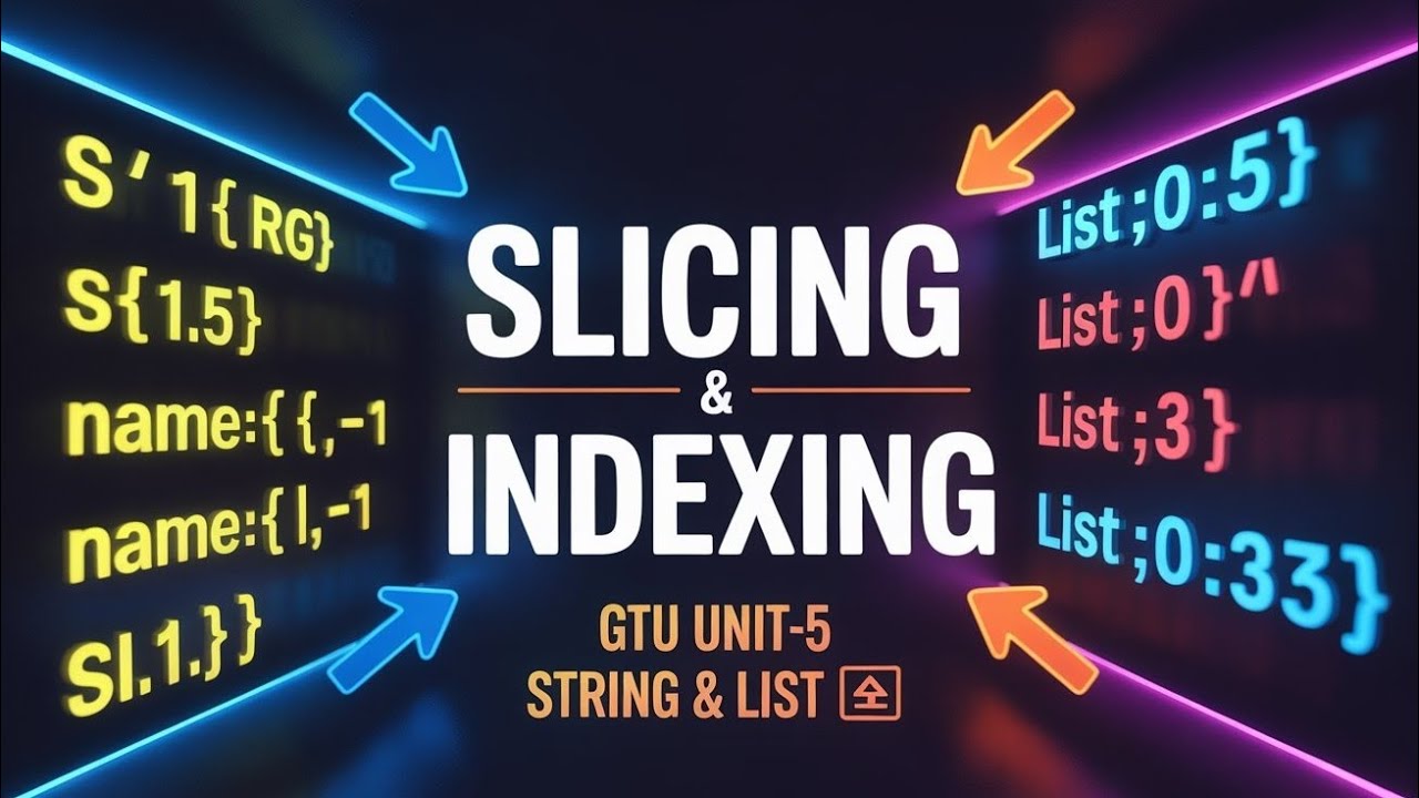 Python Programming | GTU Unit-5 | Slicing & Indexing in String and List | MOST IMP 🔥