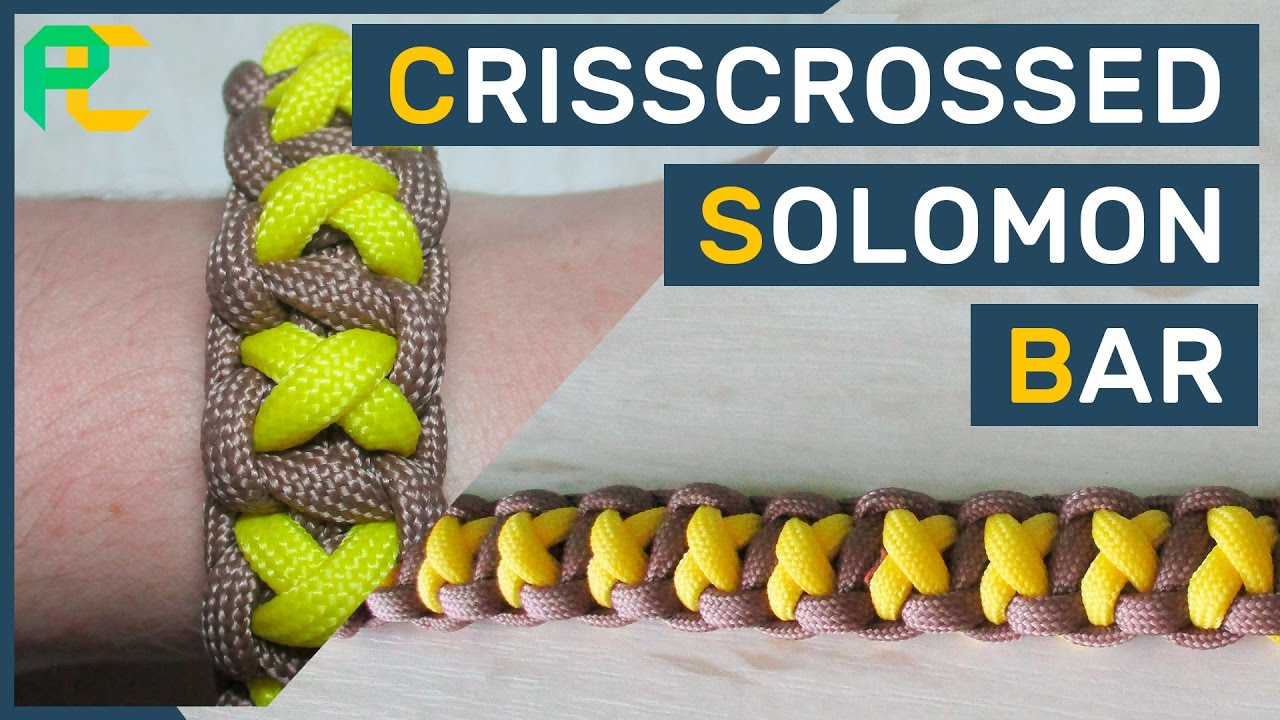 Paracord Bracelet Crisscrossed Solomon Bar without buckle
