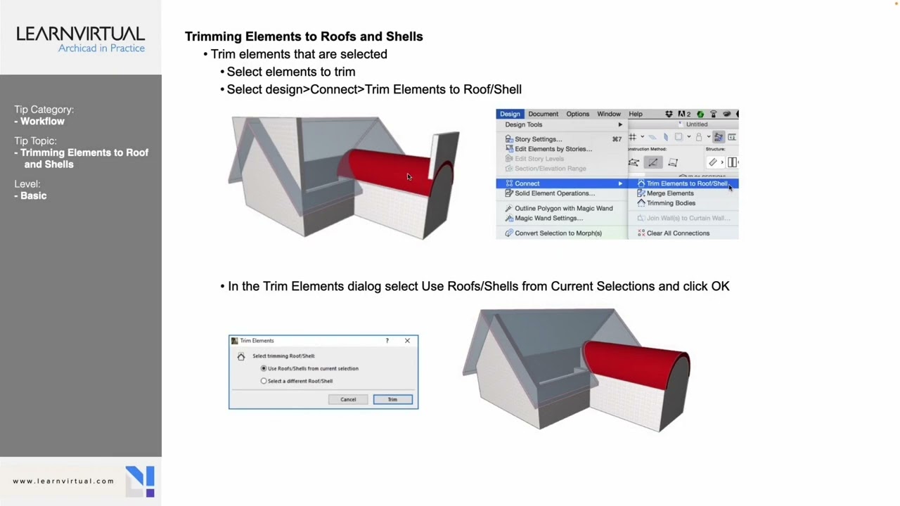 Trimming Elements to Roofs and Shells