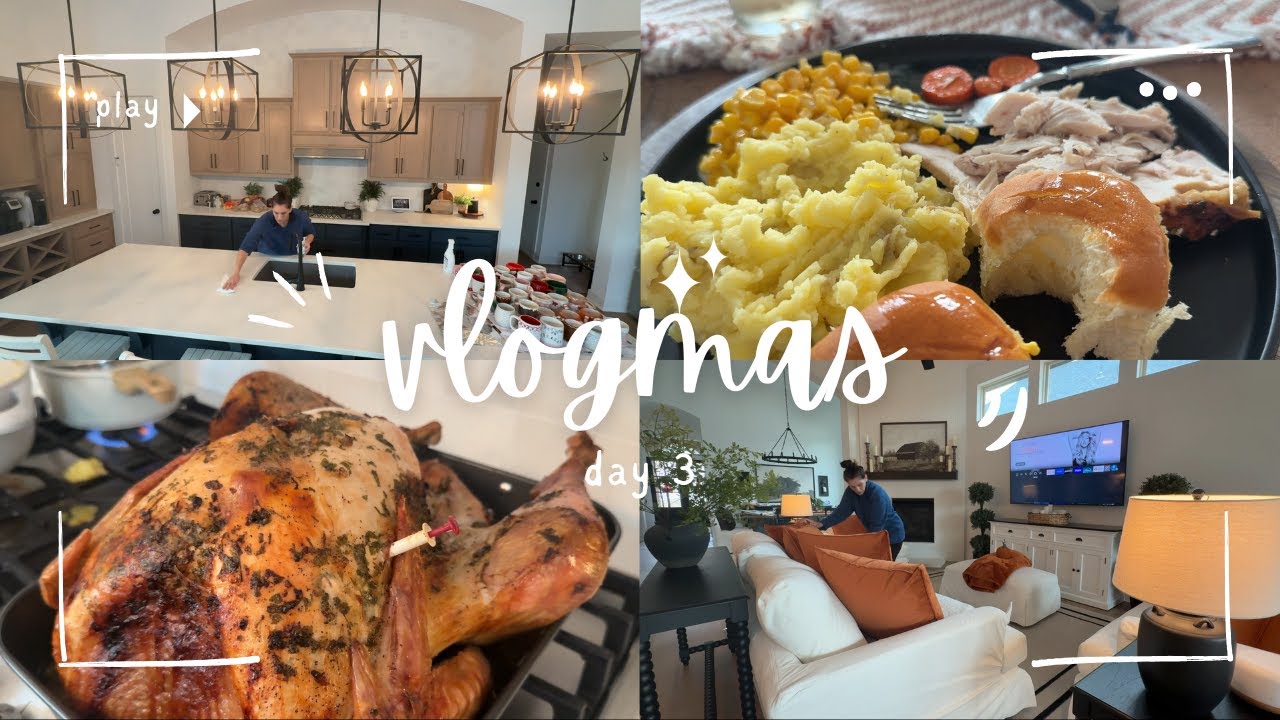 VLOGMAS DAY 3: SPEND THANKSGIVING WITH US | Chatting, Cooking, Decorating