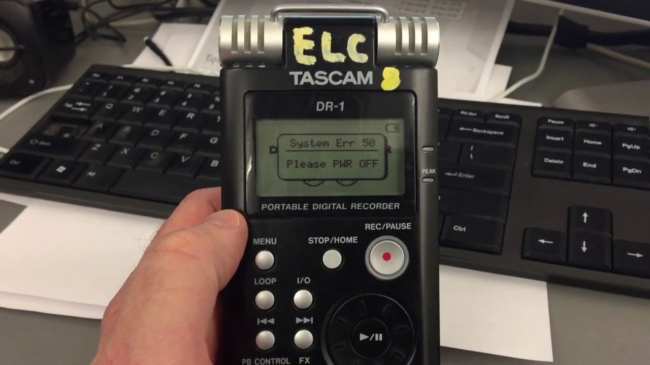 Tascam DR-1 system error 50 - Unit would not power off.