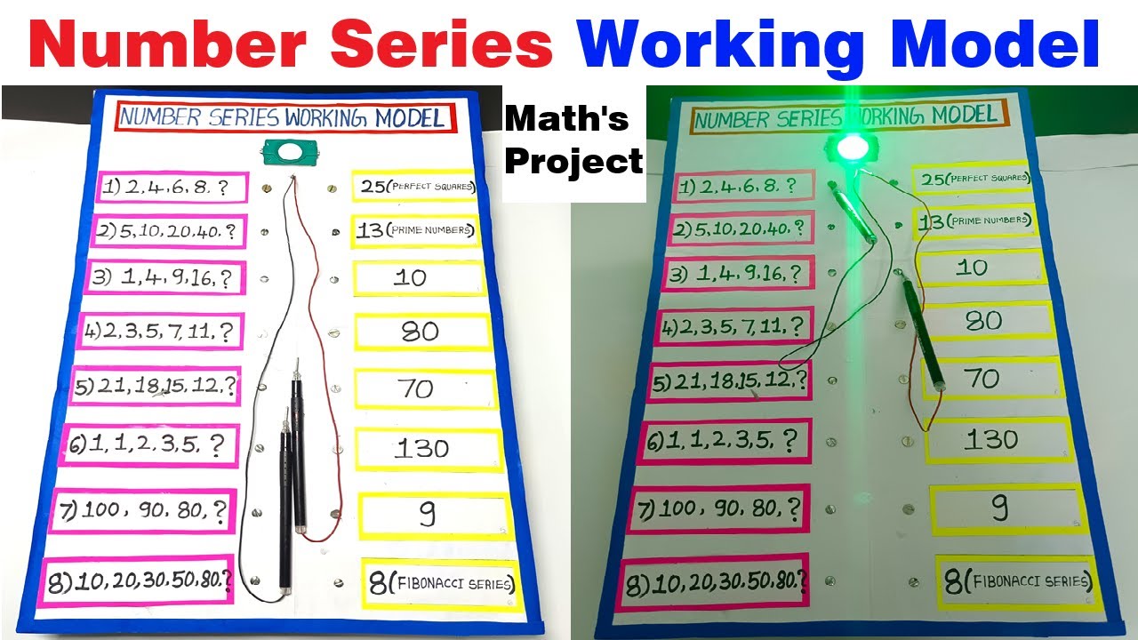 number series working model for math's project exhibition - math's project - tlm - diy | craftpiller