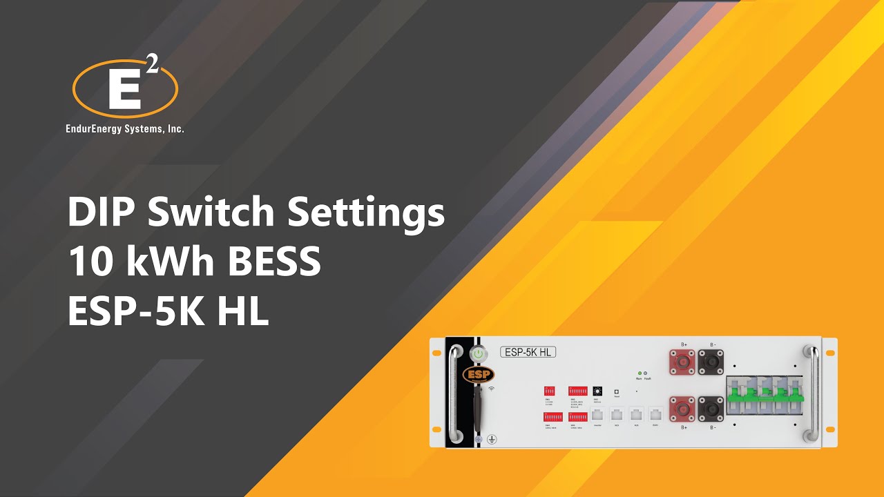 Configuring Dip Switch Settings for 10 kWh Battery Energy Storage System | EndurEnergy ESP-5K HL