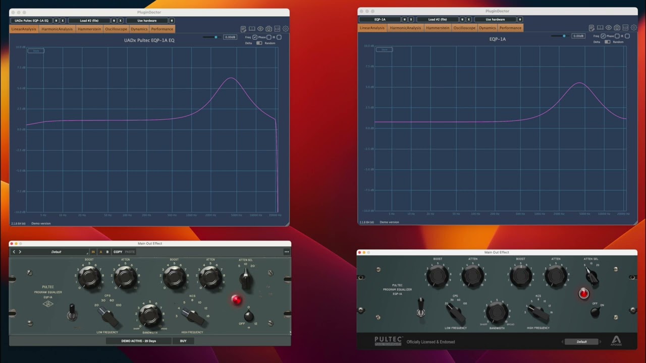 Pultec EQP-1A UAD vs Apogee
