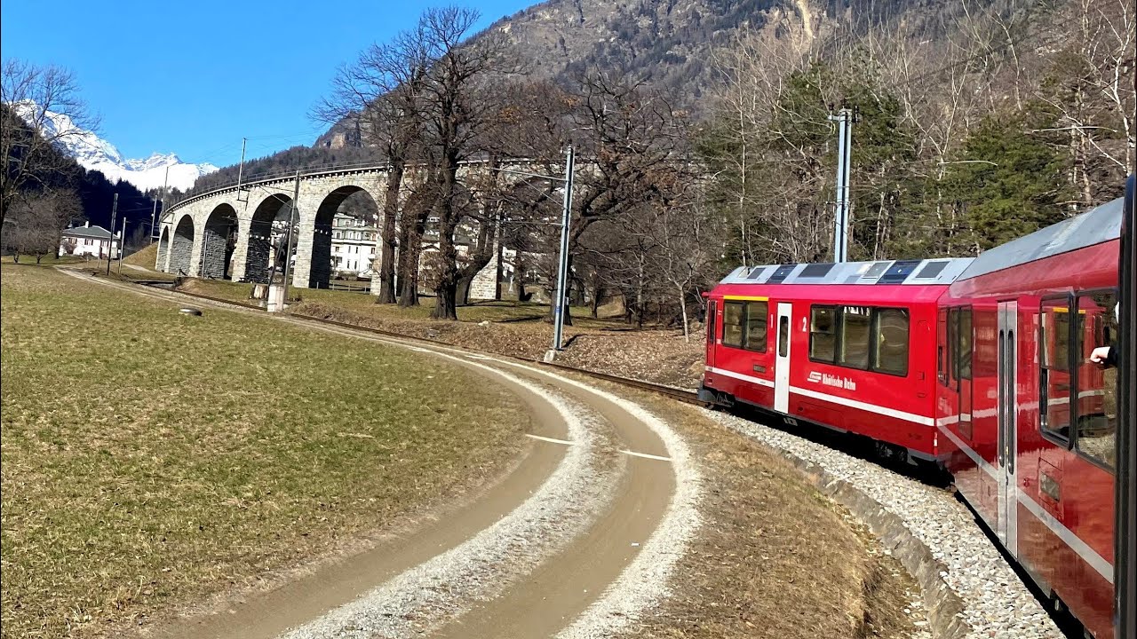 🇨🇭 Bernina Express Brusio spiral viaduct 4K