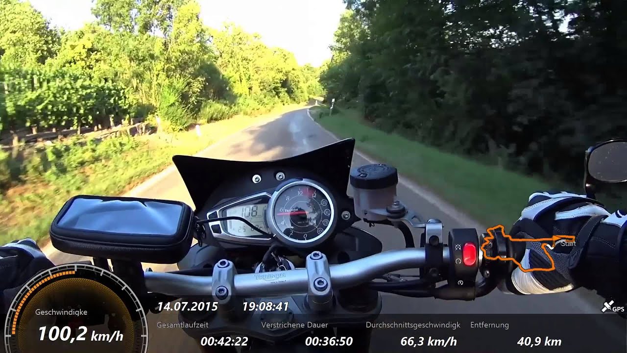 Sony HDR-AS200V - Test Triumph Speed Triple 1050