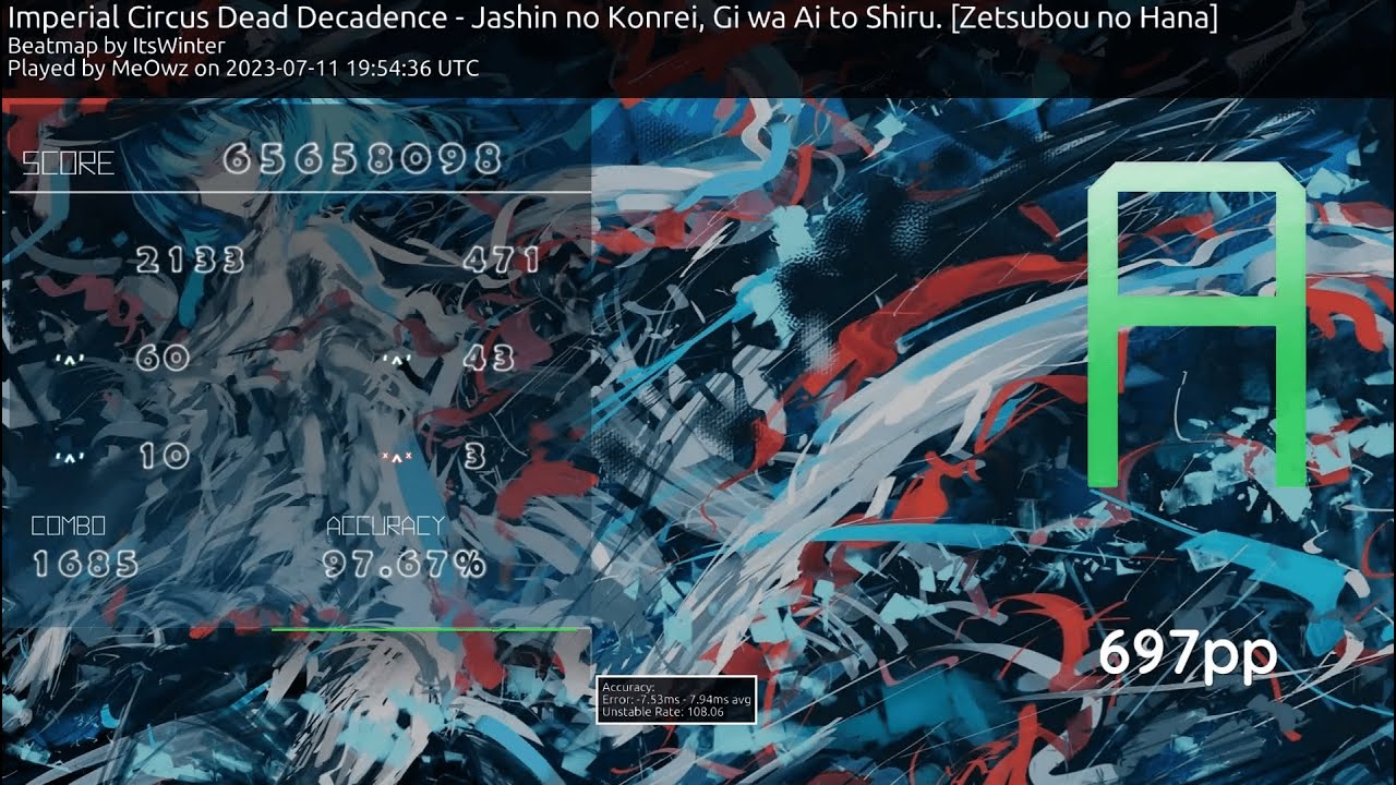 Jashin no Konrei 3xMiss 697pp 1050pp if FC nomod, best misscount by 3 over rektygon