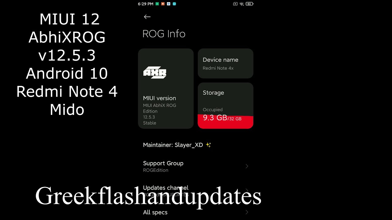 MIUI 12 AbhiXROG v12.5.3  Android 10 Redmi Note 4 Mido