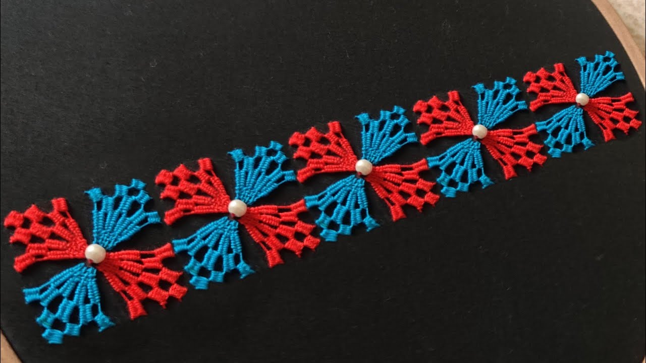 Fancy Border Embroidery Design for Dress (Hand Embroidery Work)