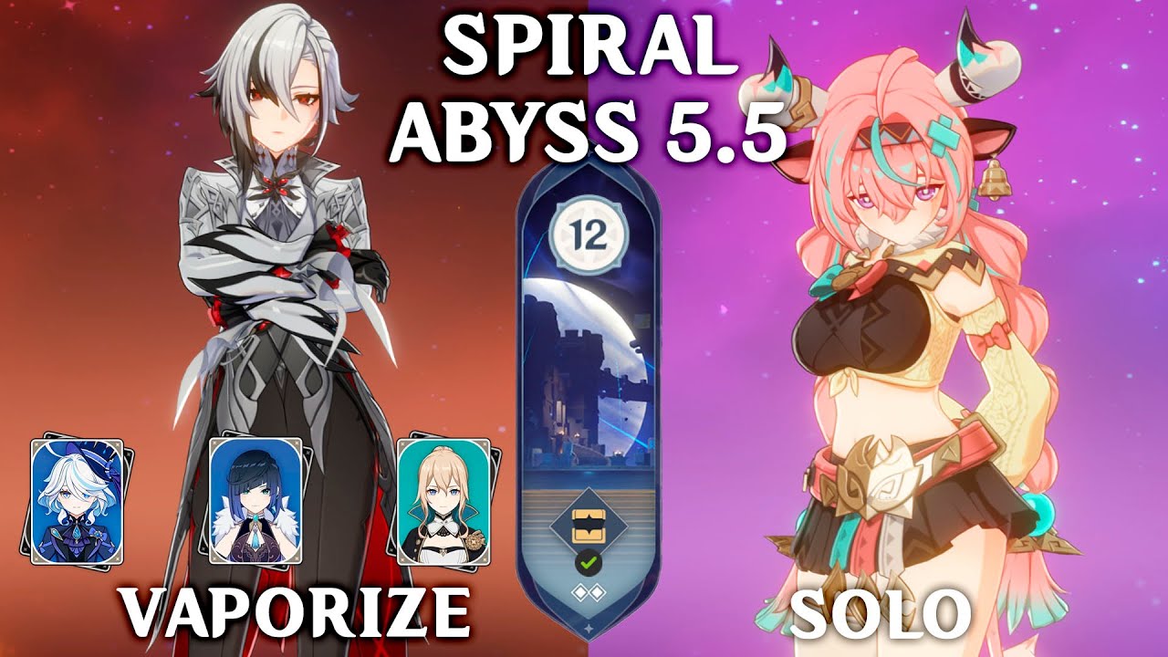 Arlecchino Vaporize & Varesa Solo. Spiral Abyss 5.5. Genshin Impact 5.5