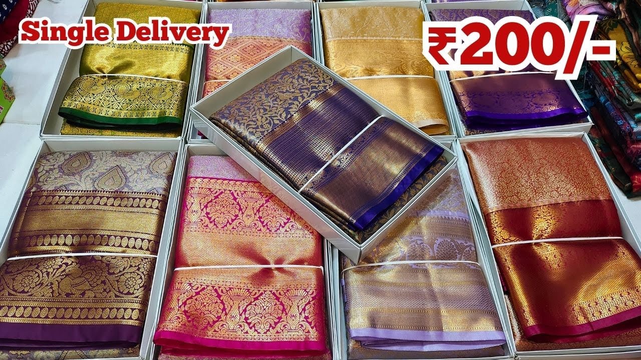 Madina Wholesale పట్టు చీరలు  ₹200/- | Single Saree Delivery - M.A Gaffar Sarees