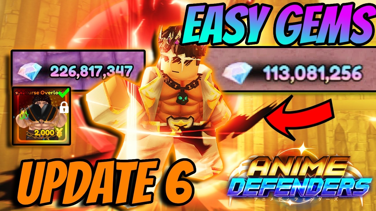 *INSANE* Op Fast Gem Method IN Anime Defenders Update 6..