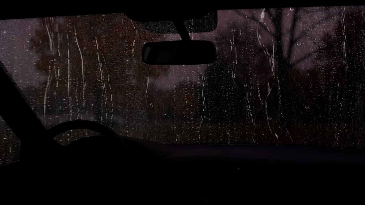 Heavy Rain in a Car with Gentle Piano | Fall Asleep Fast & Heal Insomnia
