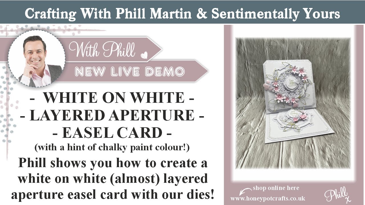 NEW DEMO - White on white layered aperture easel card - DEMO - FREE GIVEAWAYS!