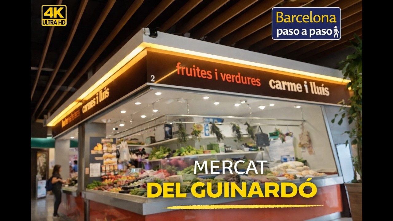 Mercado del Guinardó | Paseos por Barcelona 4K | Distrito de Horta-Guinardó | España