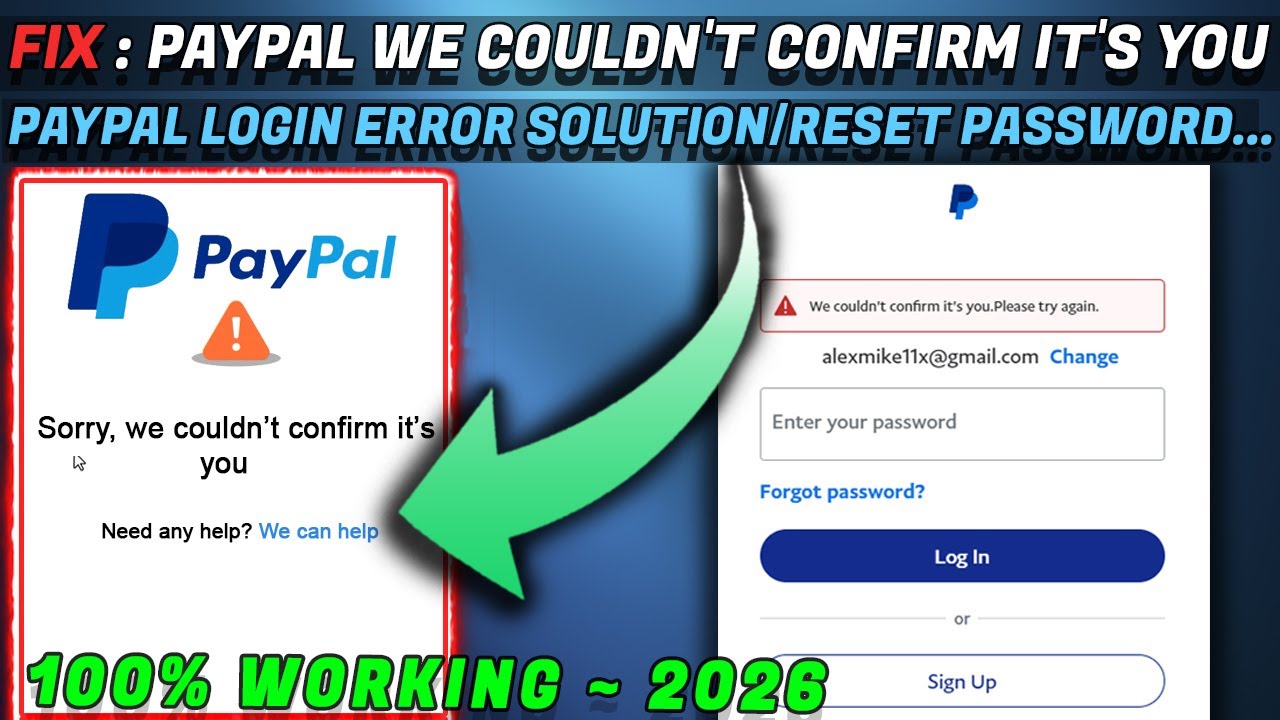 How To Fix Paypal We Couldn't Confirm It's You 2026| How To Solve Paypal Password/reset Login Error✅