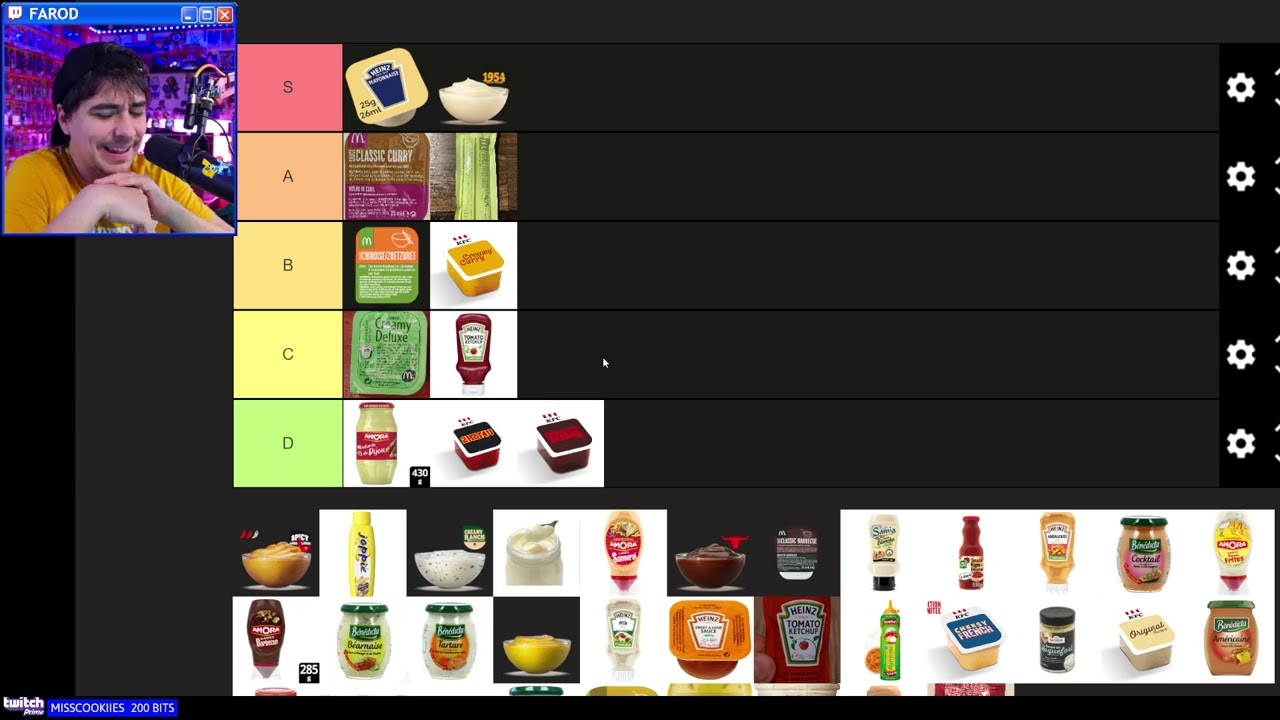 Tier List des sauces (fast food, friterie, magasin)
