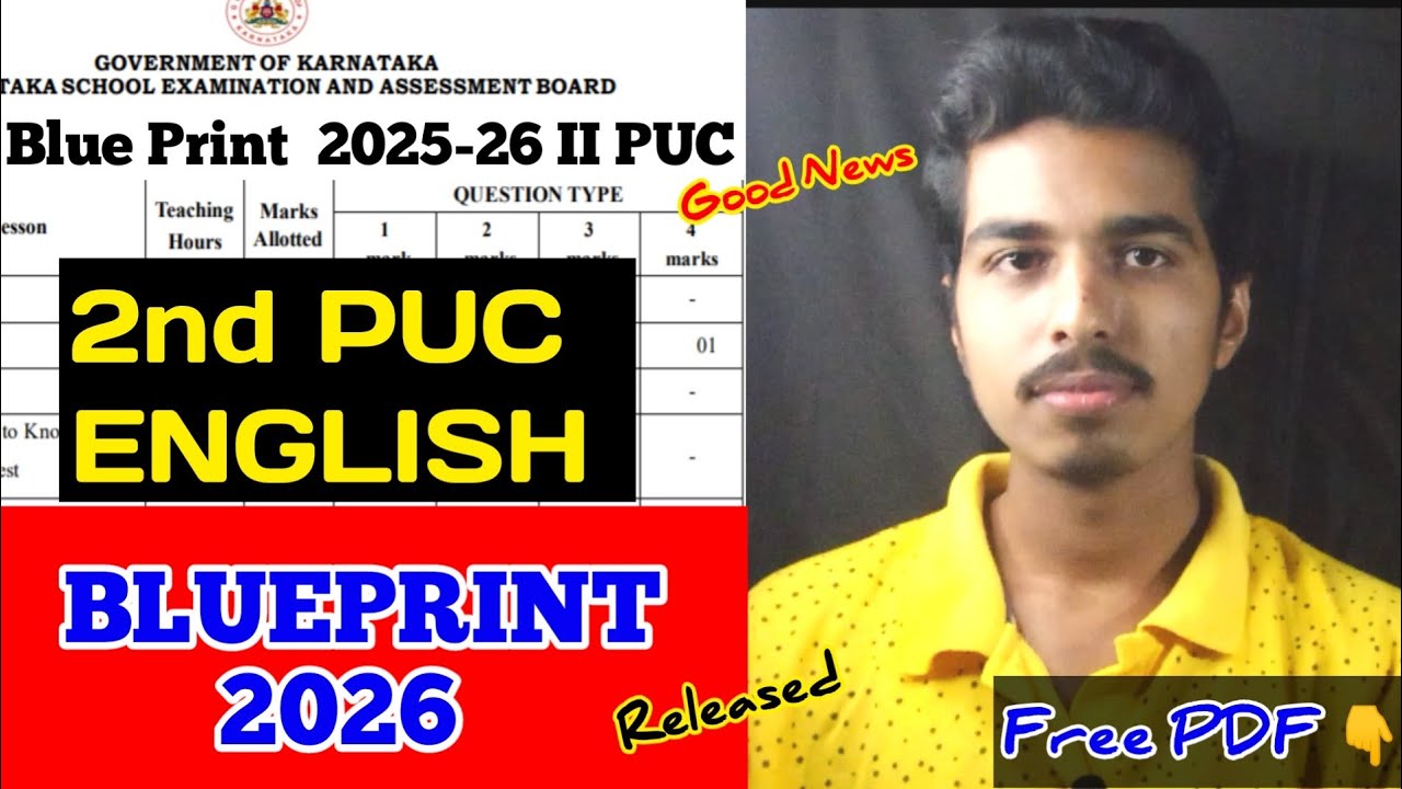 BIG NEWS for 2nd PUC Students🔥 |English Blueprint 2026 Released | Final Exam 2025-26 Karnataka Board