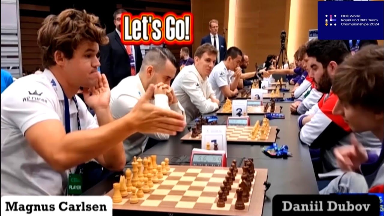"Old Friend Match" ⚡ Magnus Carlsen vs Daniil Dubov in World Rapid & Blitz Team Championship 2024 