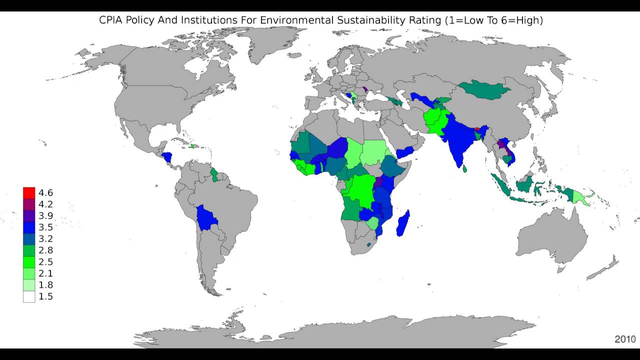 World - Cpia Policy And Institutions For Environmental Sustainability Rating - Time Lapse