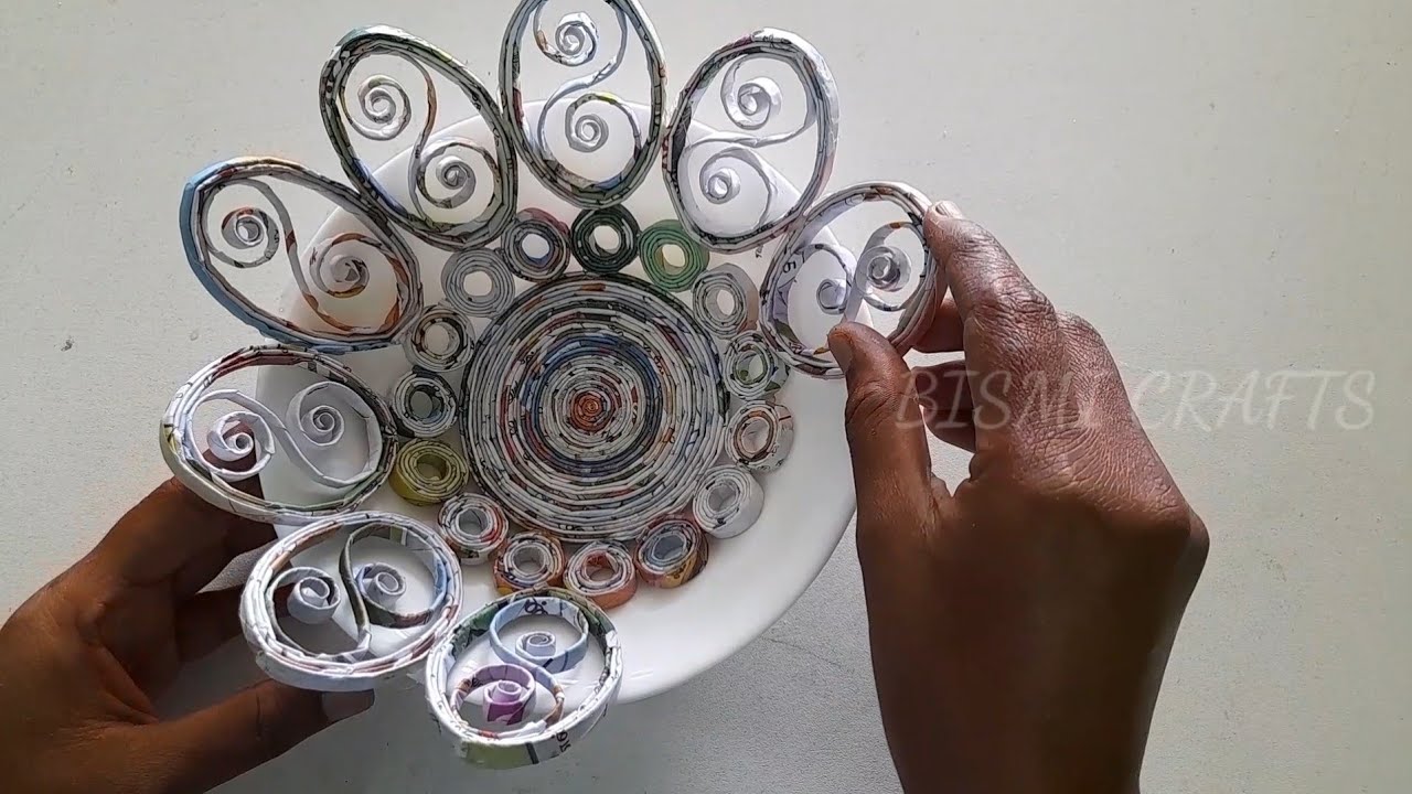 Wonderful patterned fruit basket making with waste paper|DIY newspapers fruit basket|