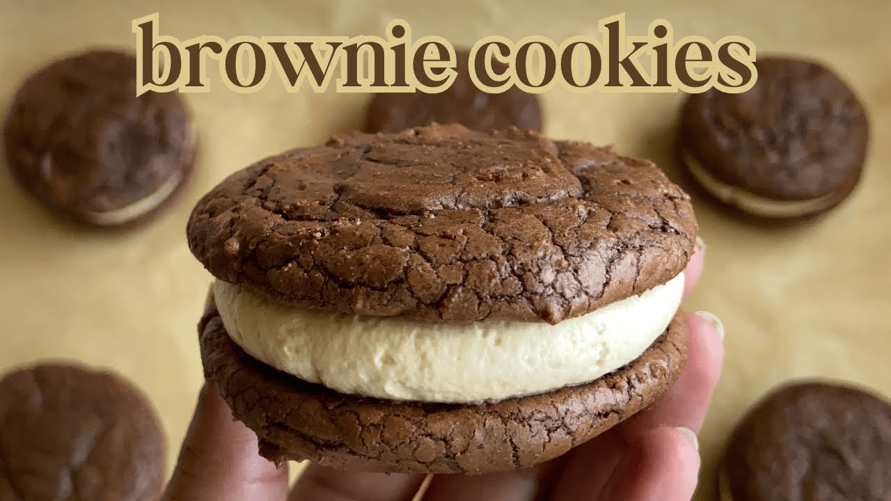 Fudgy Brownie Cookie Sandwiches ♡ Bake With Me