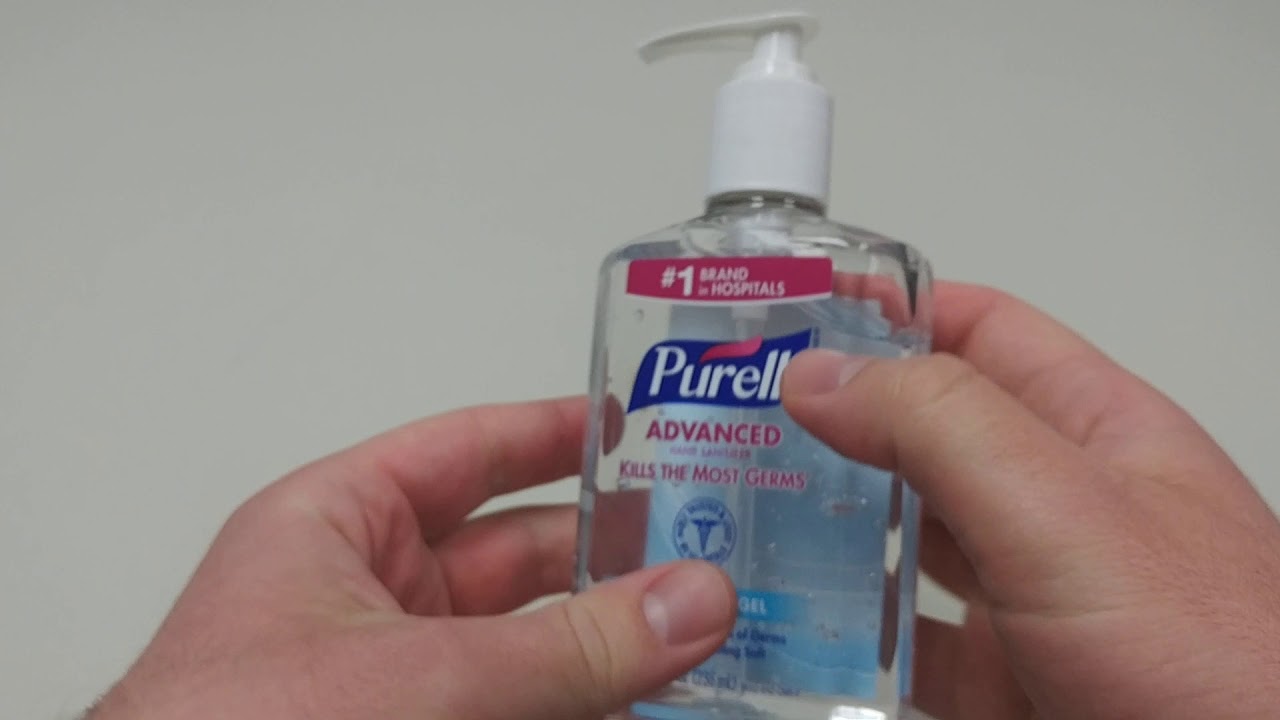 Opening Purell hand sanitizer