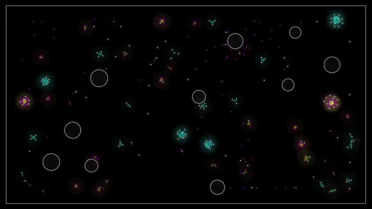 just a particle life simulation (kyvtalon)