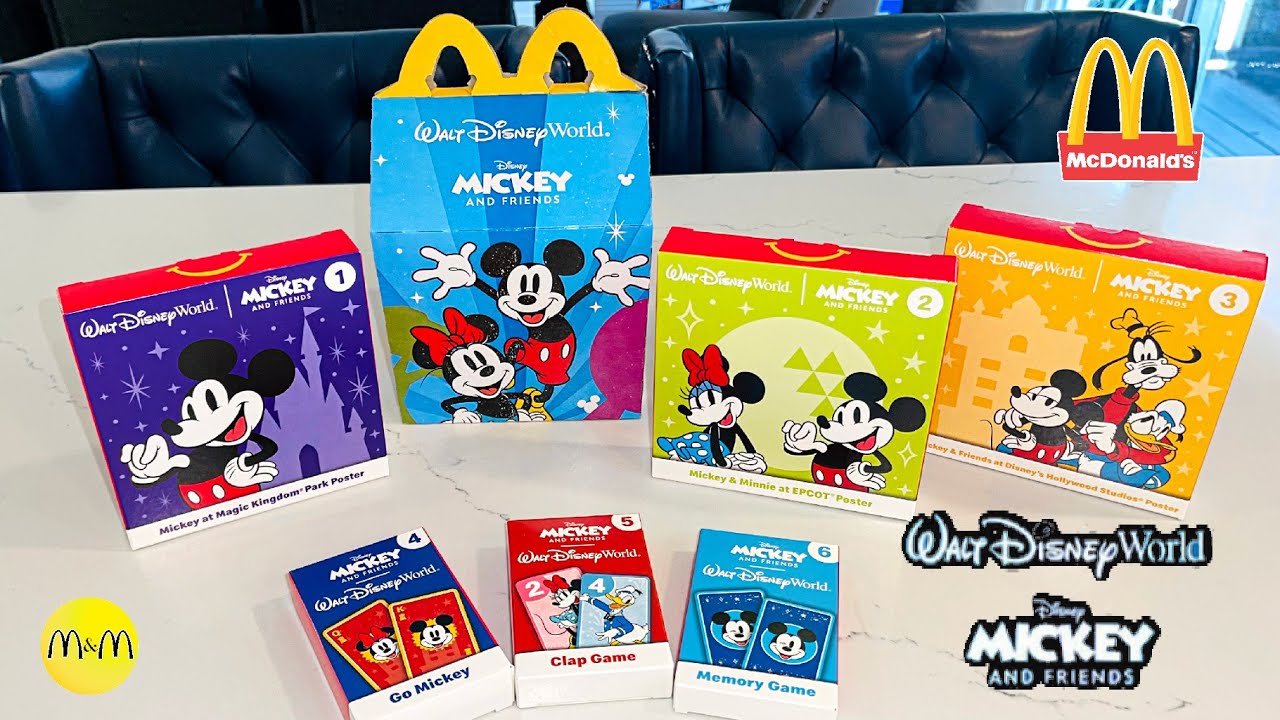 McDonald’s Walt Disney Mickey and Friends Happy Meal Collection! All 6 Posters & Games! Feb 2023 ♥️